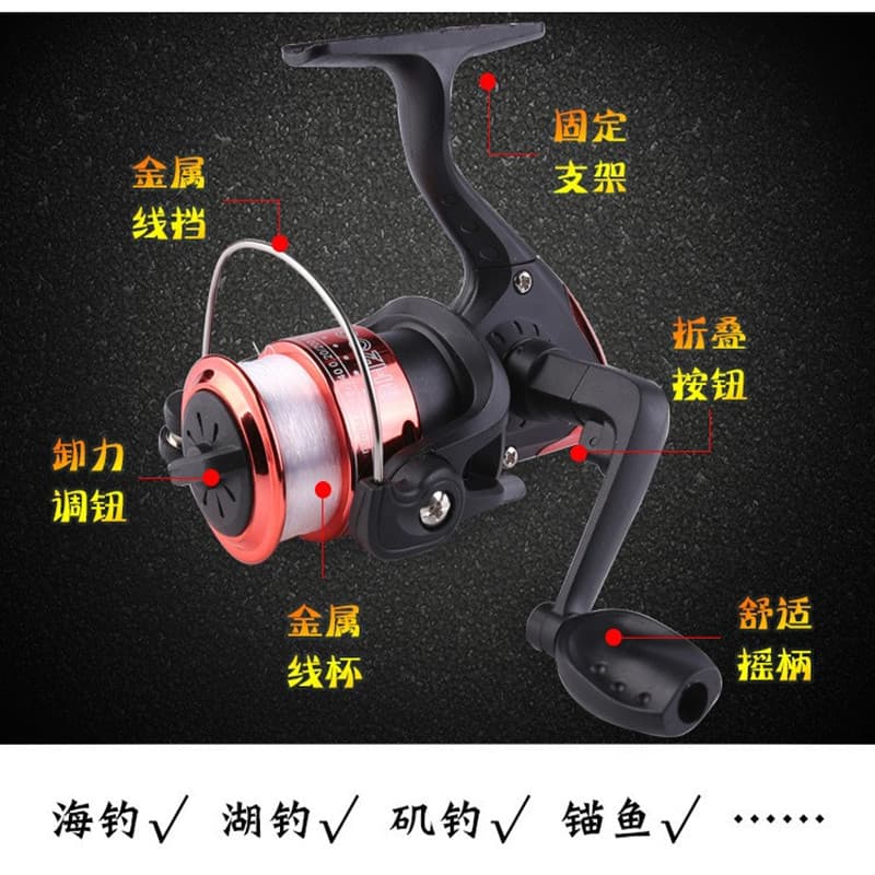 Yuyan 200 Small Fishing Reel - Electroplated Saltwater Spinning Wheel 2