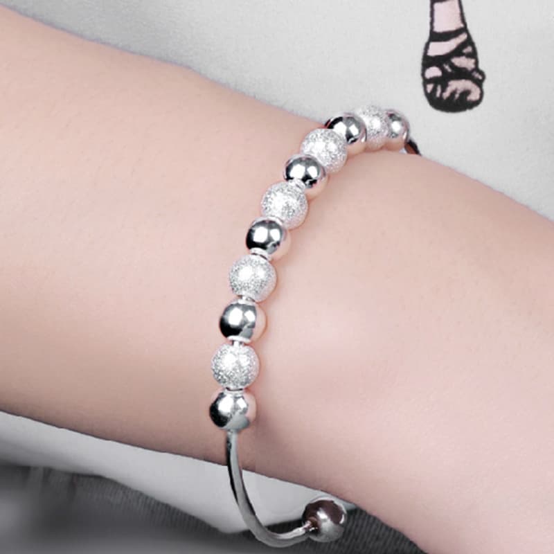 Nine -run beading bracelet white copper silver -plated bracelet Women's running bead bracelet jewelry accessories wholesale 2