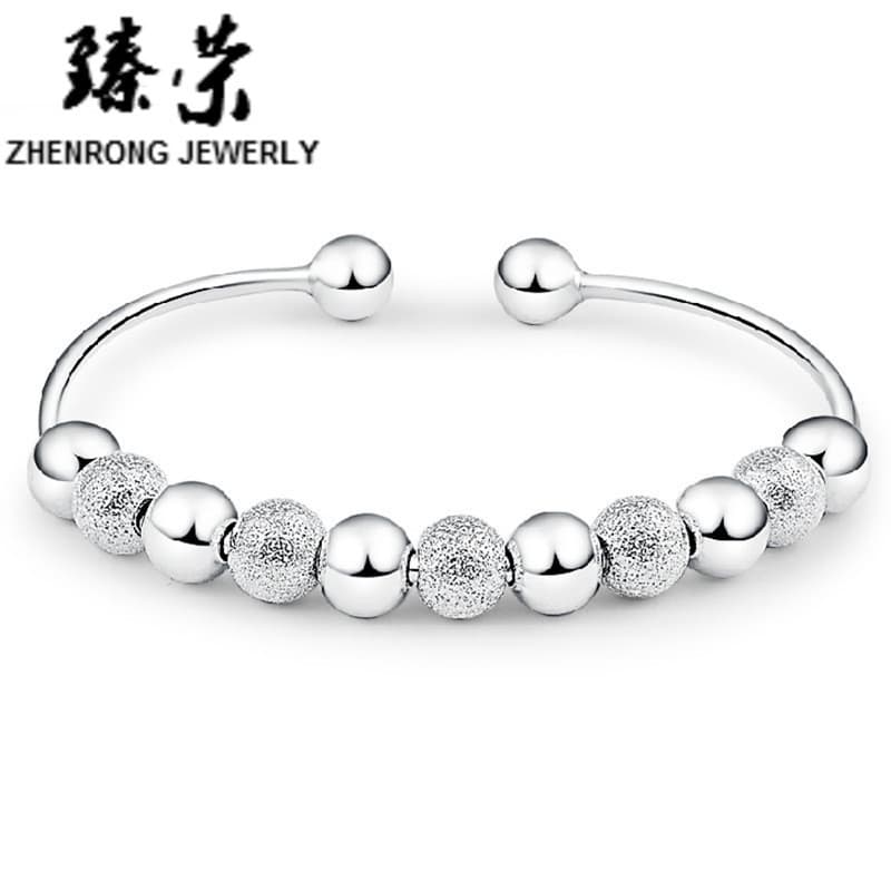 Nine -run beading bracelet white copper silver -plated bracelet Women's running bead bracelet jewelry accessories wholesale 1