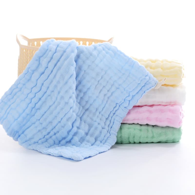 Solid color children's handkerchief, baby hygiene product for face washing, cotton towel, fluorescence gauze eating bib 2