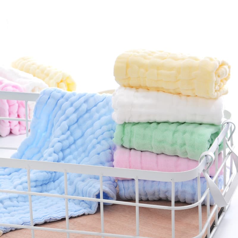 Solid color children's handkerchief, baby hygiene product for face washing, cotton towel, fluorescence gauze eating bib 4