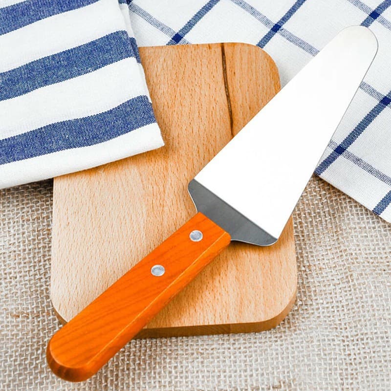 PIZZA Tool Stainless Steel Pizza Scraper Cake Spatula Baking High Temperature Resistant Cheese Spatula Triangle Pizza Spatula 2