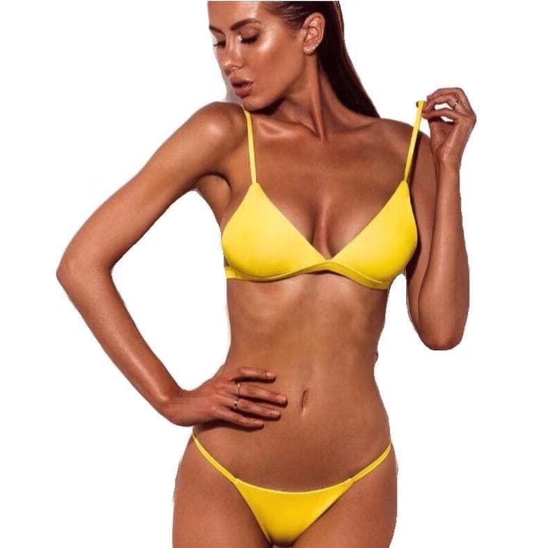 (Cross-border trading), sexy split solid color multicoloured swimwear, European style 5