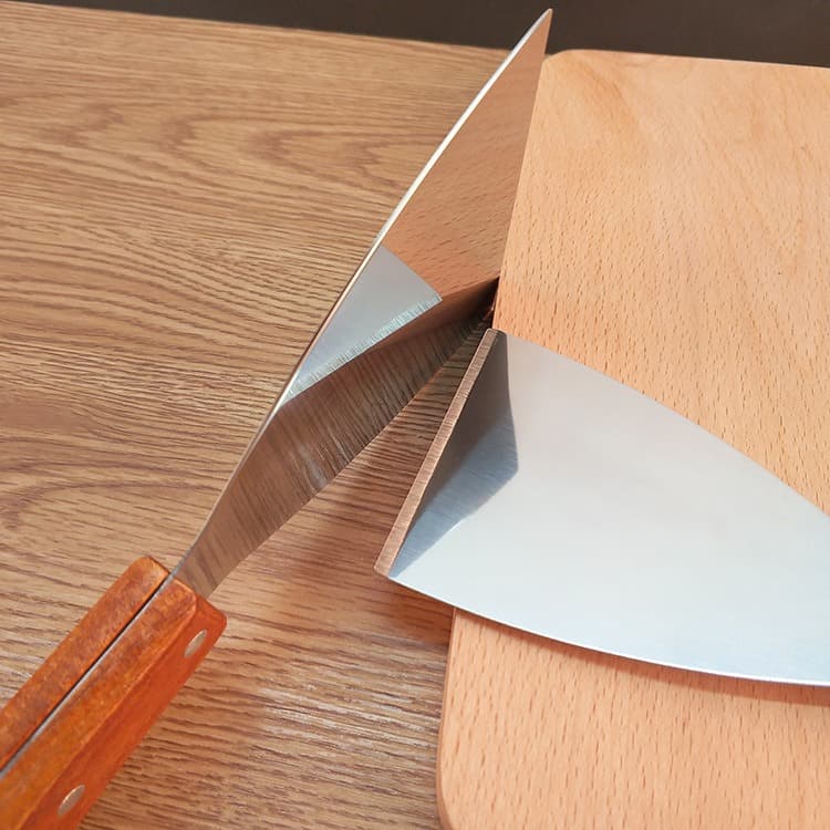 Spot wooden handle stainless steel pizza shovel knife diagonal shovel kitchen baking steak cooking iron plate frying shovel 3