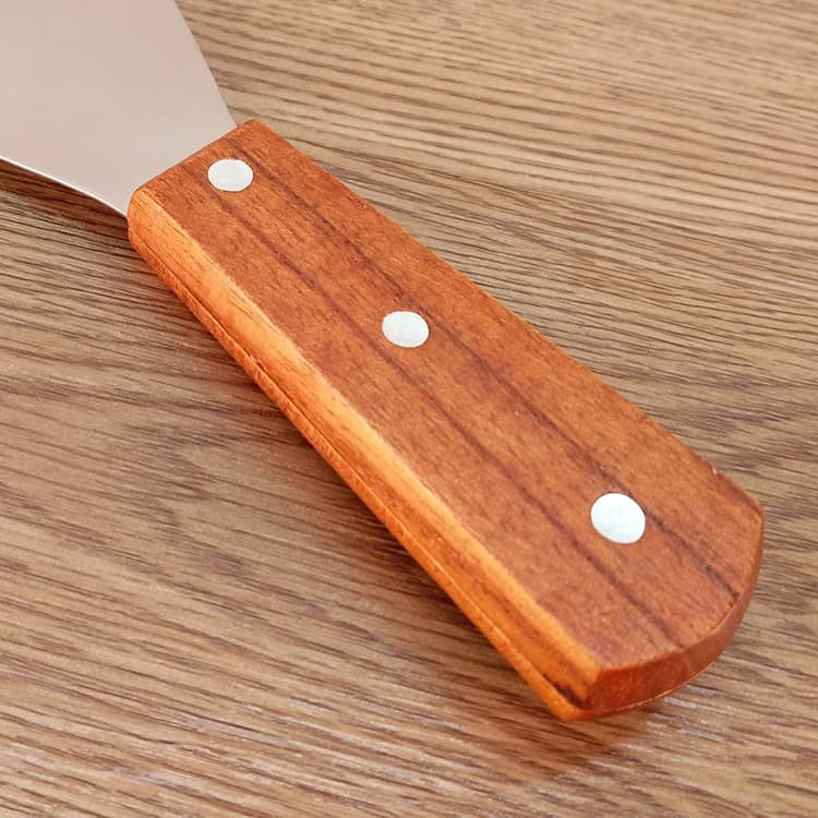 Spot wooden handle stainless steel pizza shovel knife diagonal shovel kitchen baking steak cooking iron plate frying shovel 4