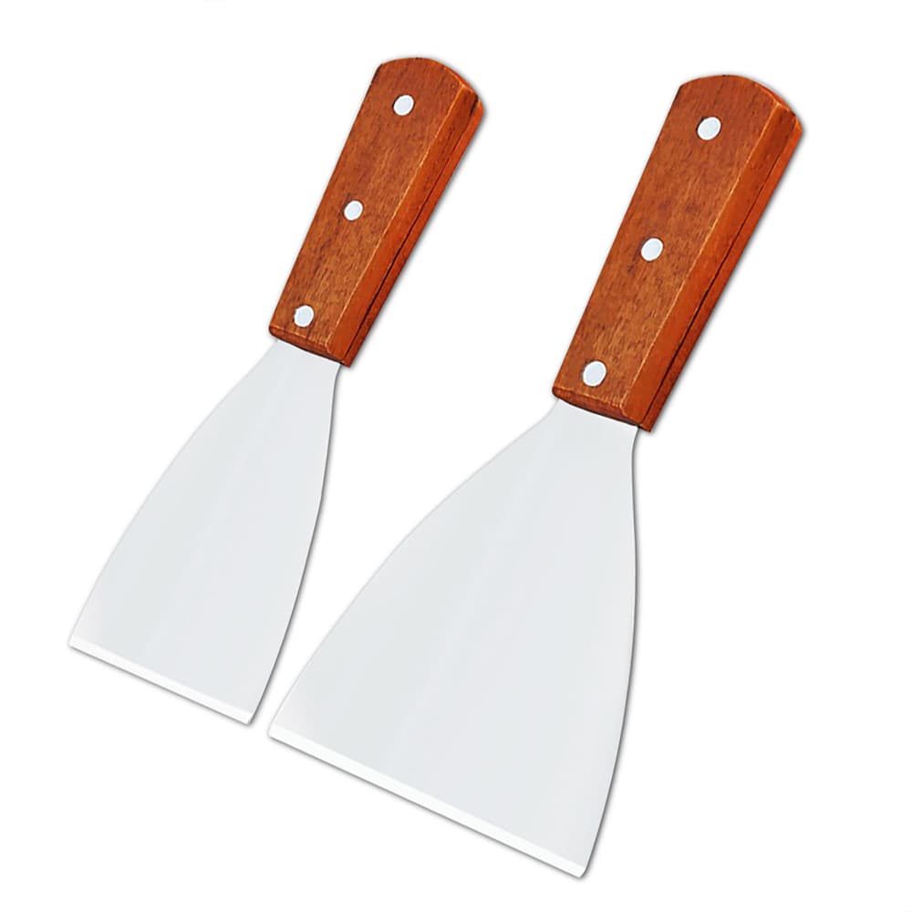 Spot wooden handle stainless steel pizza shovel knife diagonal shovel kitchen baking steak cooking iron plate frying shovel 5