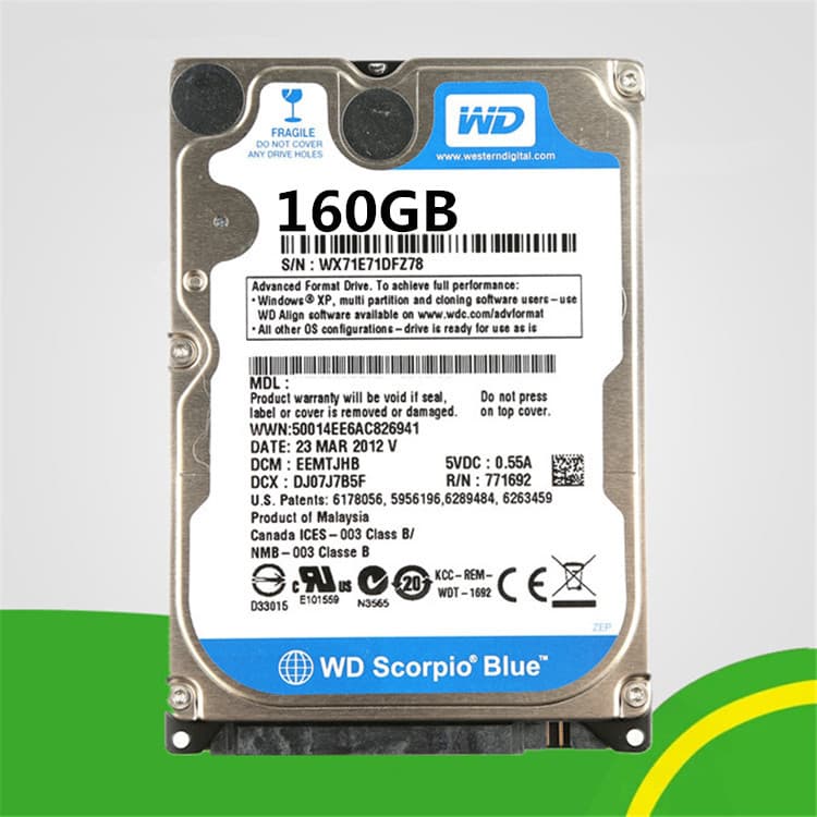 Mechanical capacious laptop, 160G, 250G, 320G, 500G, 2.5 inch, 1000G 2