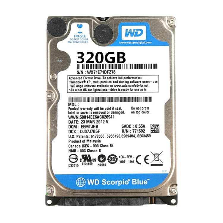 Mechanical capacious laptop, 160G, 250G, 320G, 500G, 2.5 inch, 1000G 5