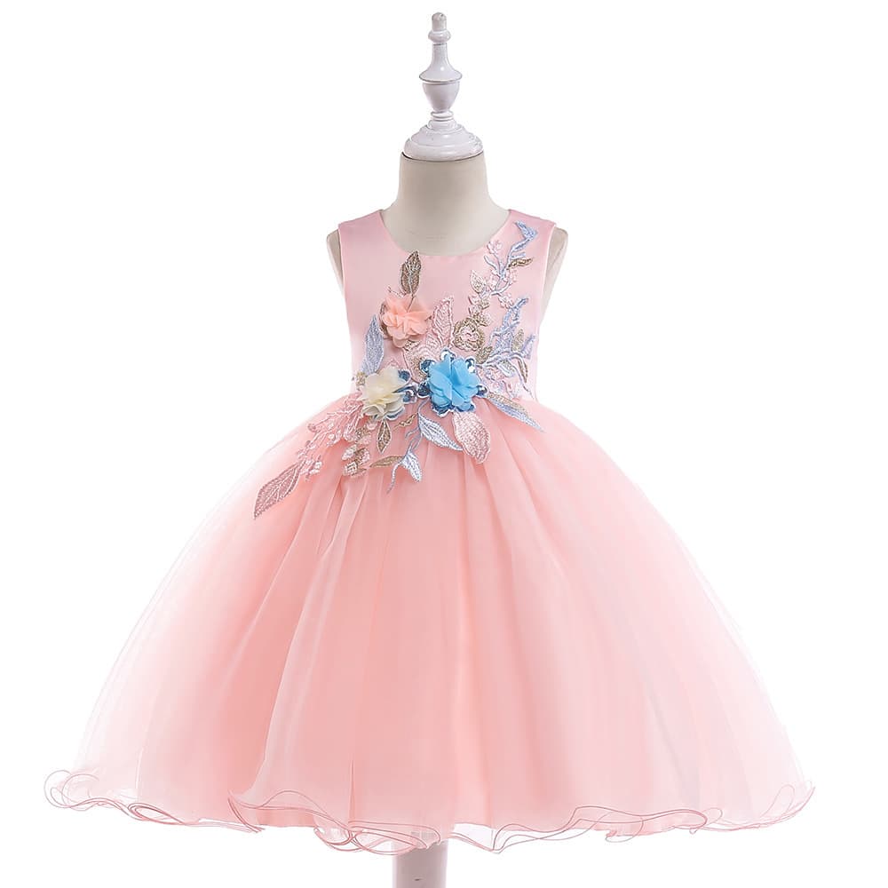 (Cross-border trading), brand evening dress, children's wedding dress, flowered, tulle