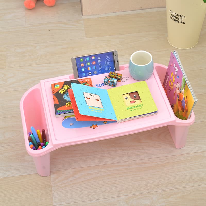 Children's Lazy desk Plastic rice table bed Bed laptop table Baby learning table manufacturer printing logo 2