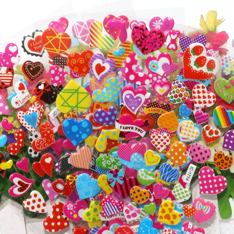 Cartoon three dimensional children's stickers, award, sticker for St. Valentine's Day, Birthday gift 1