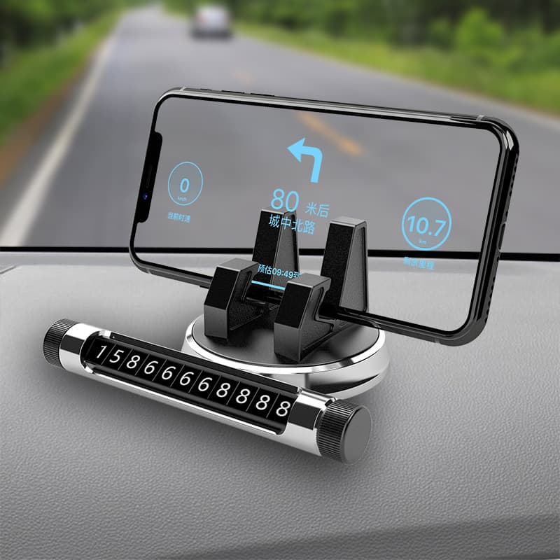 Car stent car temporary parking license car car rotating mobile phone bracket hidden car number plate 2