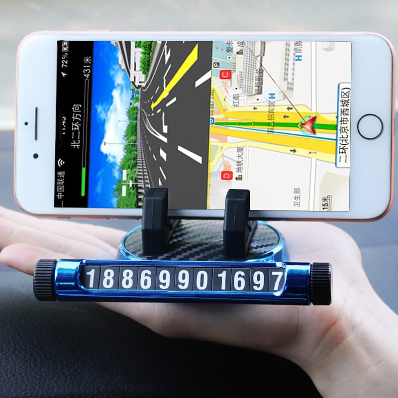 Car stent car temporary parking license car car rotating mobile phone bracket hidden car number plate 4