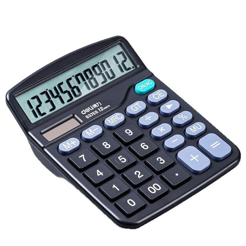 Deli 837ES Calculator 12-Digit Dual Power (Solar & Battery) Office Financial 5