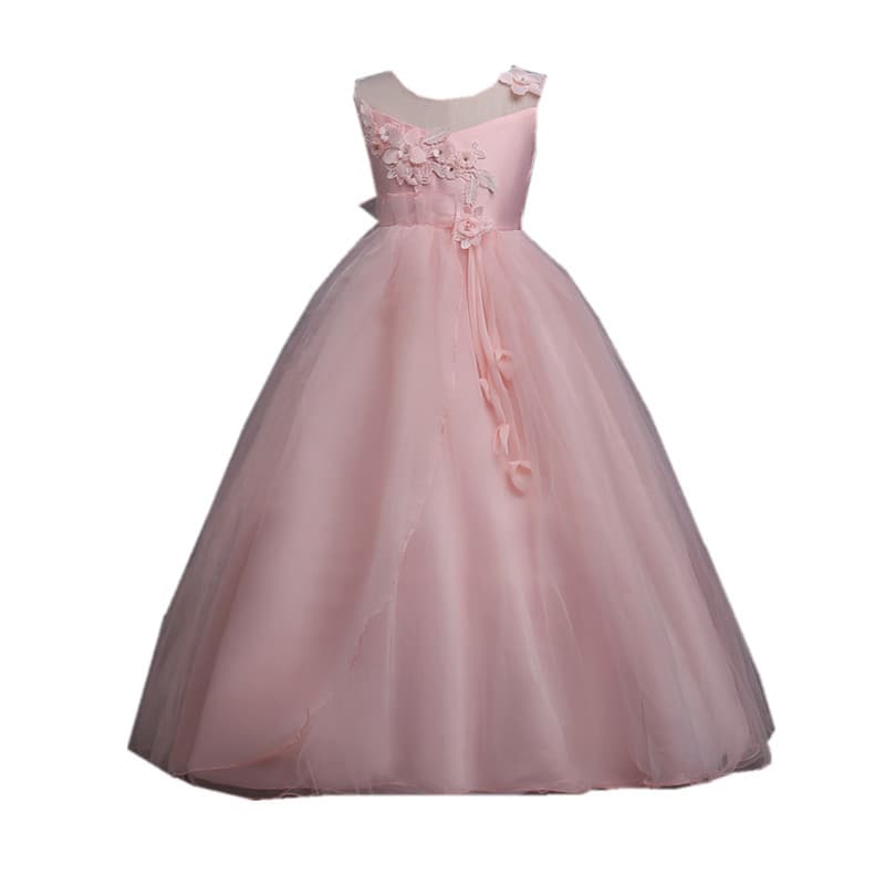 Evening dress, girl's skirt sleevless, Korean style, princess style, tulle 5