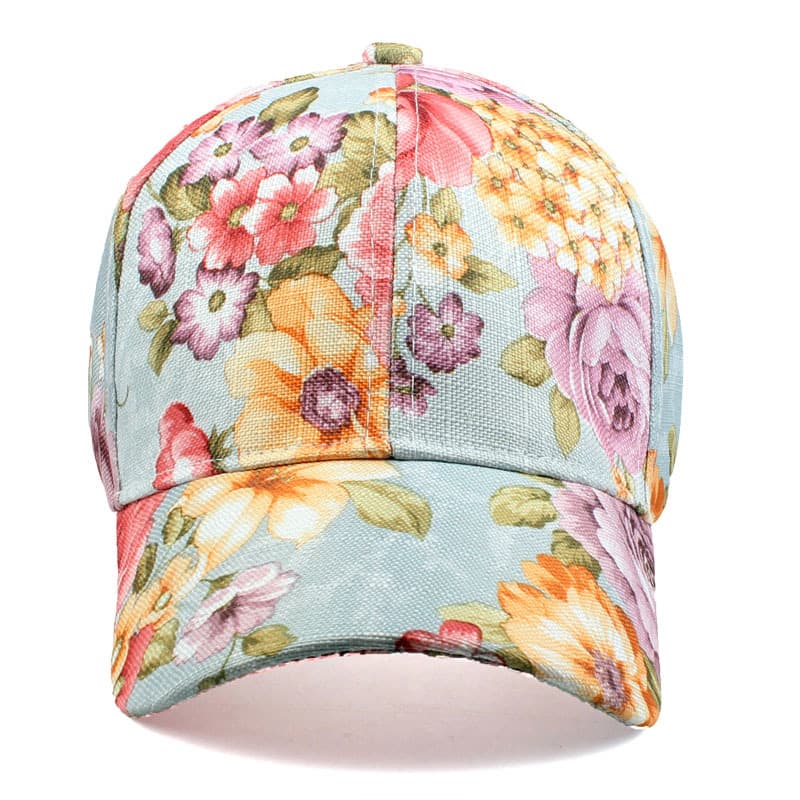 Sun hat, breathable cloth solar-powered, cap, absorbs sweat and smell, Korean style, floral print 2