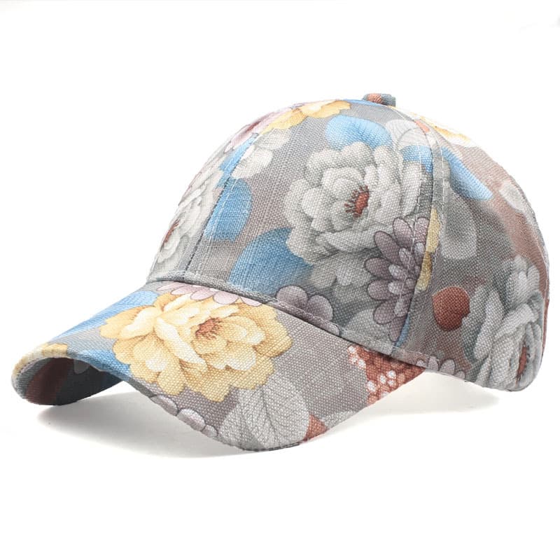 Sun hat, breathable cloth solar-powered, cap, absorbs sweat and smell, Korean style, floral print 5