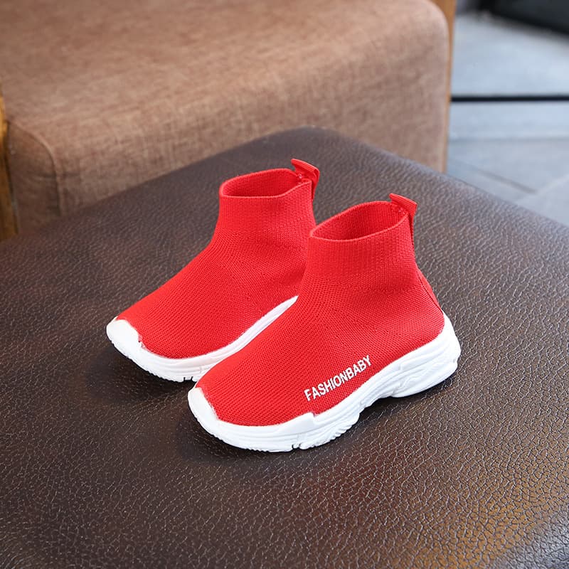 Autumn children's socks, comfortable footwear for boys, breathable elastic sneakers, Korean style, made with flyknit technology 2
