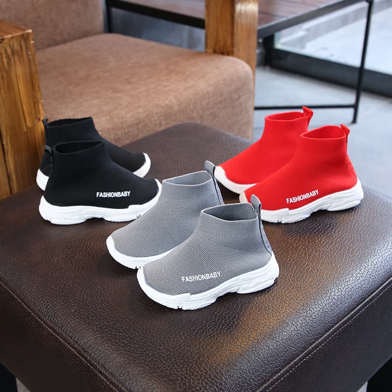 Autumn children's socks, comfortable footwear for boys, breathable elastic sneakers, Korean style, made with flyknit technology 1