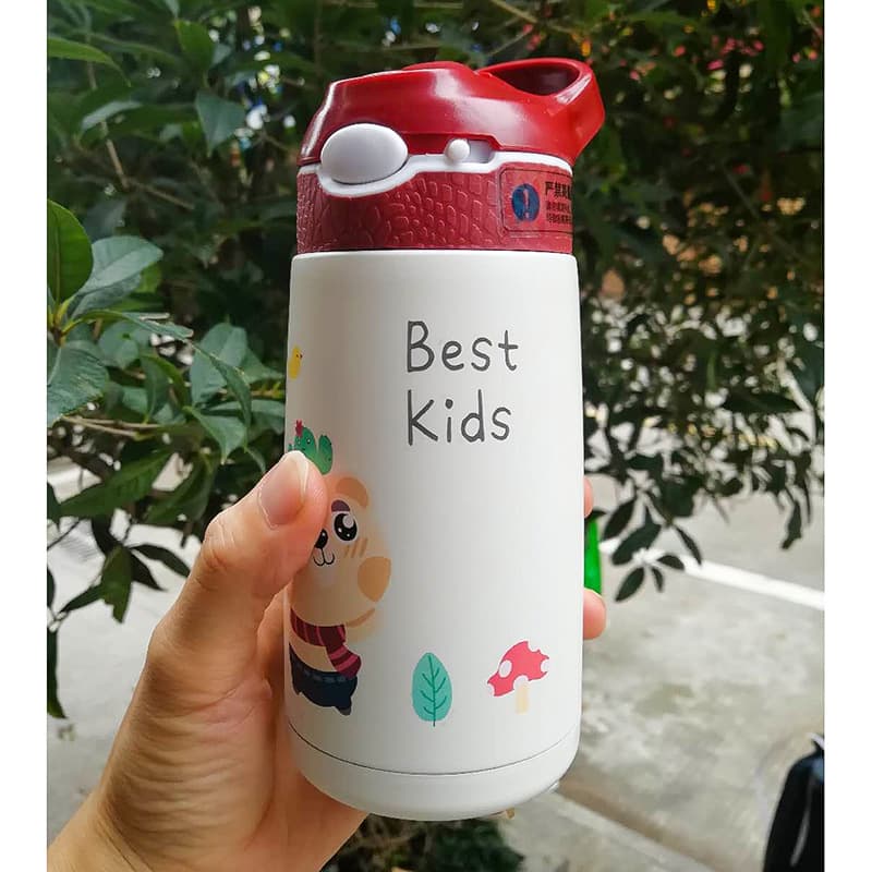 Children's Cartoon Glass with Straw - Stainless Steel Teapot 4