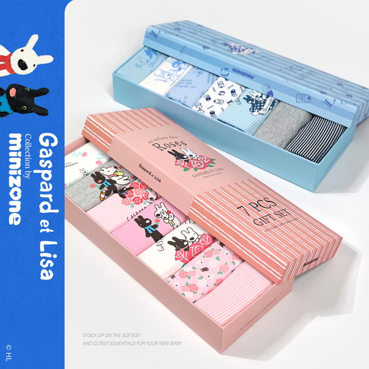 minizone Summer demi-season gift box for new born, set for mother and baby, children's overall 3