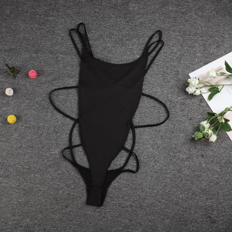 (Cross-border trading), (Wholesale), black swimwear sleevless with a round collar, European style, backless, tight, slim fit 3