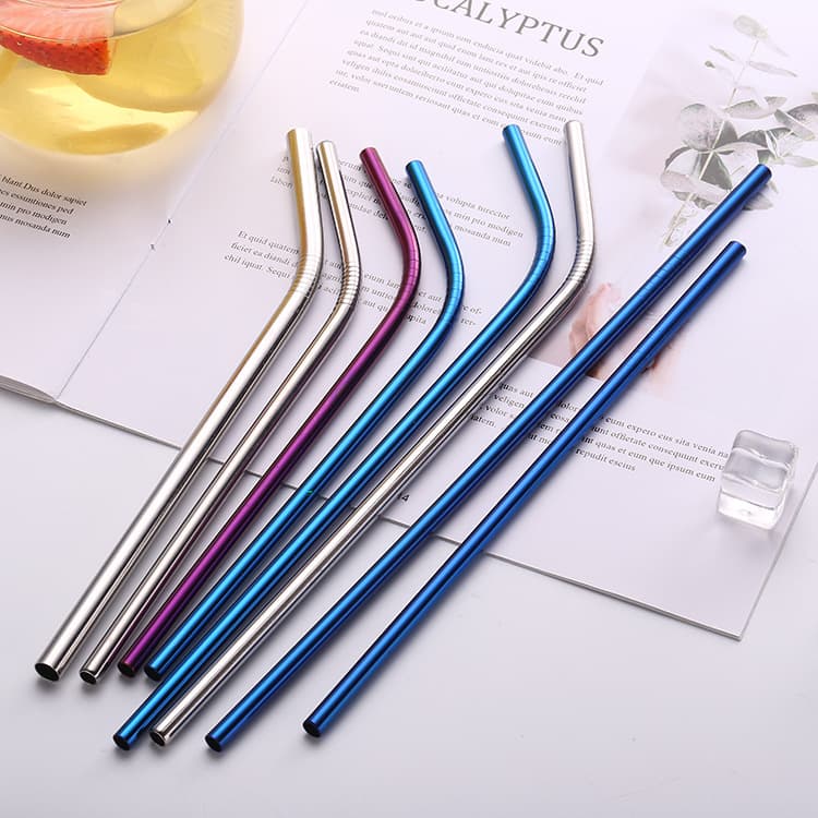 (Wholesale), creative straw stainless steel, set 2