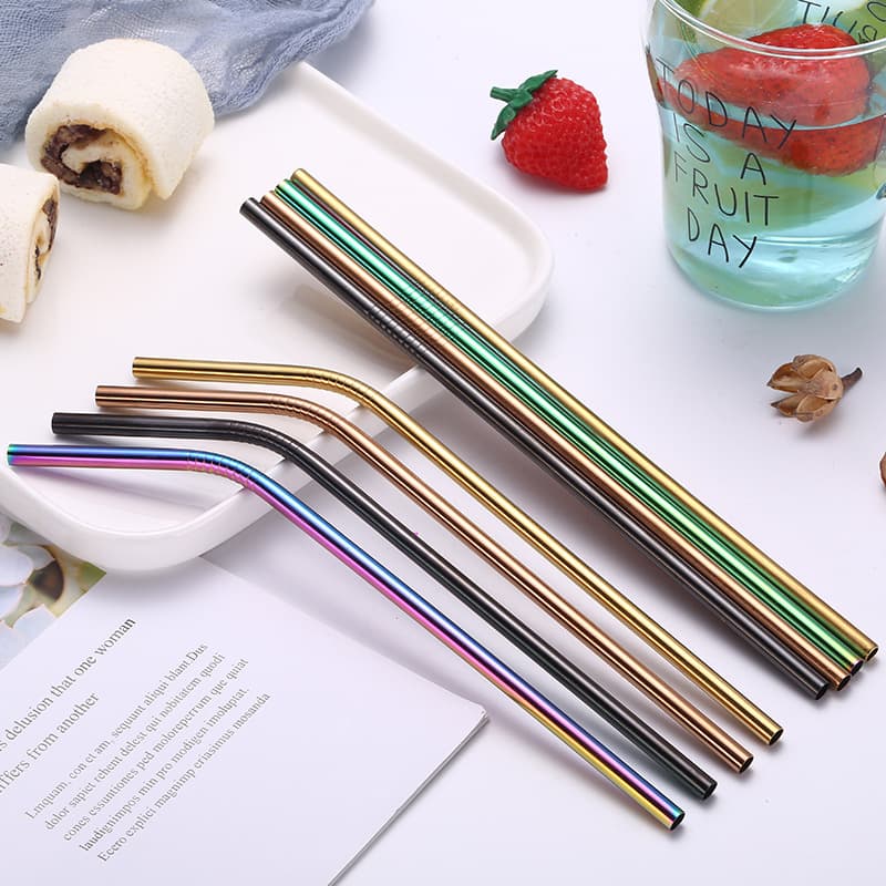 (Wholesale), creative straw stainless steel, set