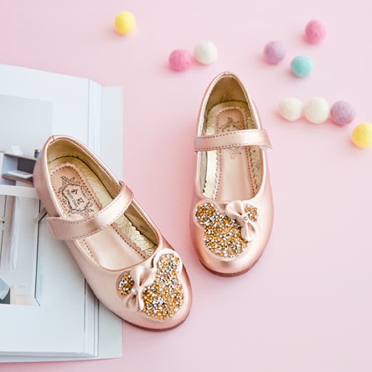 Children's white shoes with rhinestones, princess style, suitable for spring and autumn, Collection Year 2023, Korean style, soft sole 2