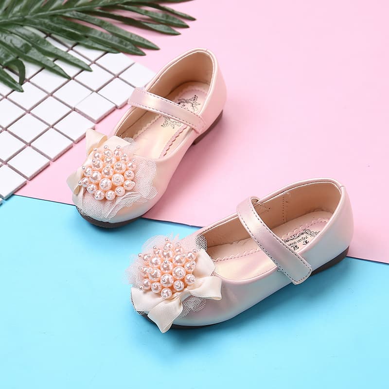 Children's white shoes with rhinestones, princess style, suitable for spring and autumn, Collection Year 2023, Korean style, soft sole 4