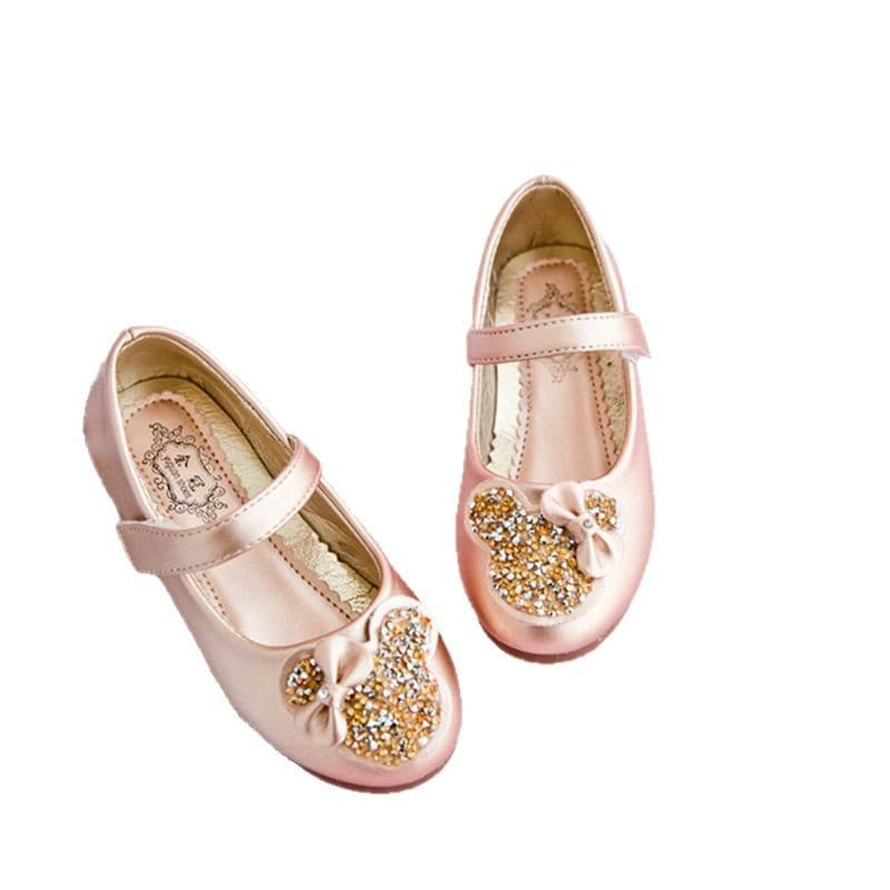 Children's white shoes with rhinestones, princess style, suitable for spring and autumn, Collection Year 2023, Korean style, soft sole 5