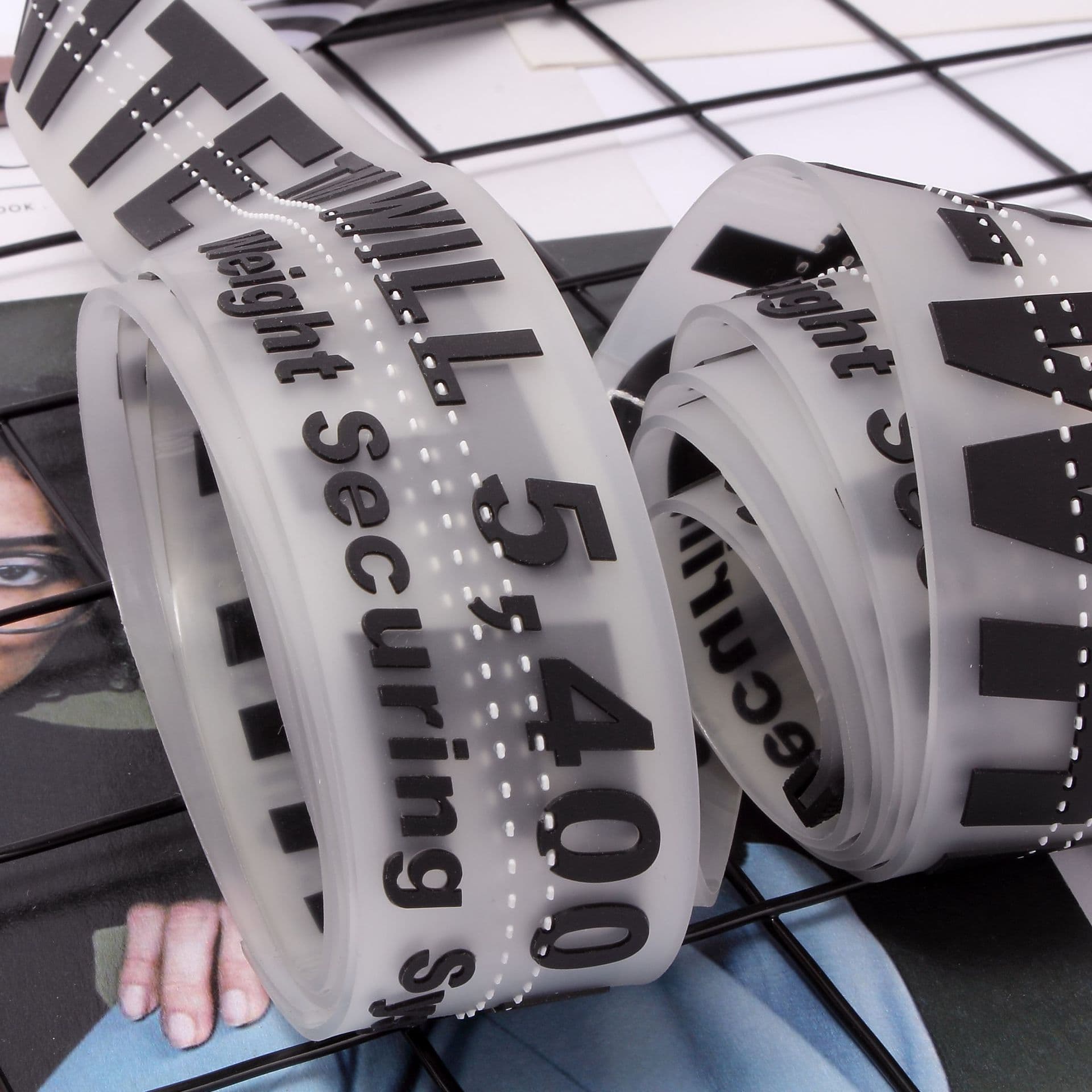 Edition of OFF OW BELT Transparent Botes Industrial Ribbon INS Super Fire Various High Street Male Tide Brand 3