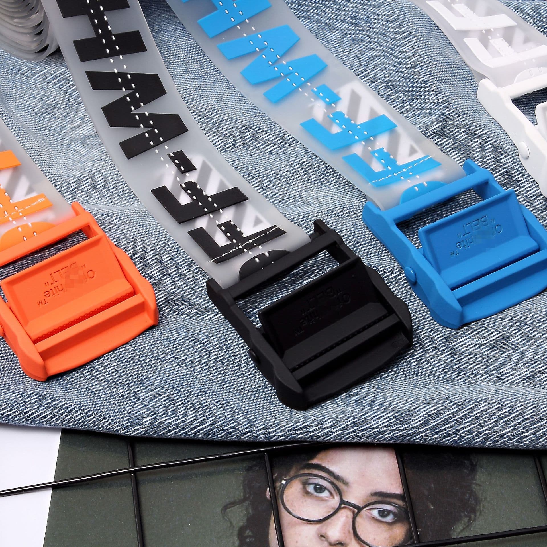 Edition of OFF OW BELT Transparent Botes Industrial Ribbon INS Super Fire Various High Street Male Tide Brand 4