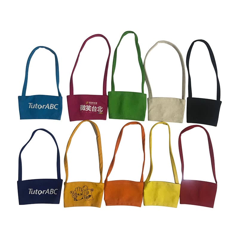 Hot -selling canvas cup set beverage handbag cotton cotton cotton beverage cup bag portable milk tea coffee cup set 5