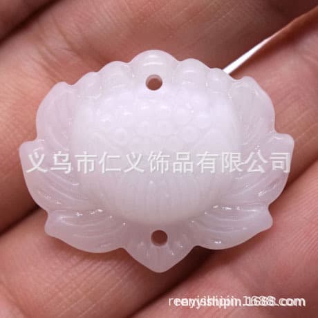 Glass accessories white jade with tassels, accessory, 24mm 1