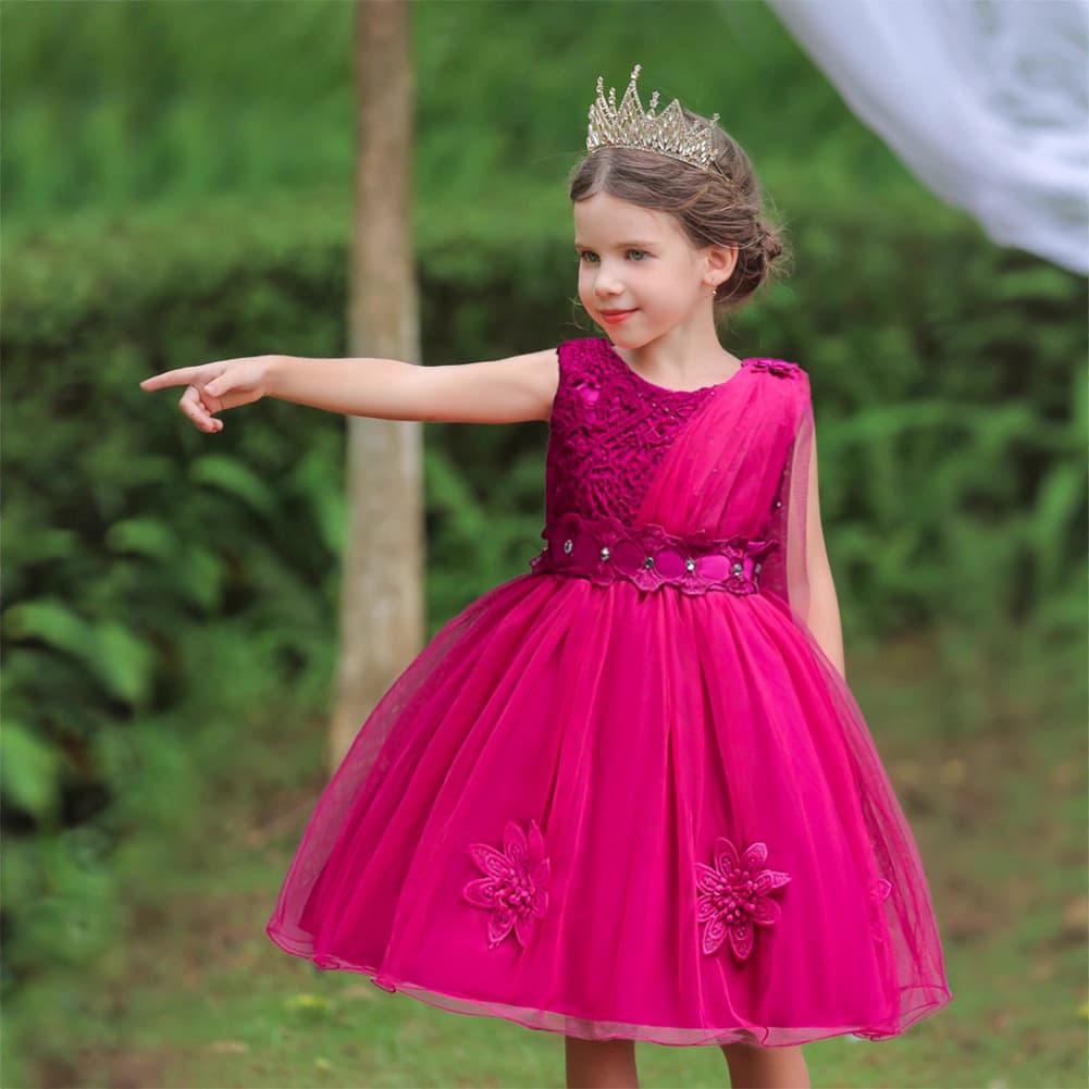 Summer children's wedding dress, skirt with bow, for teenagers 2