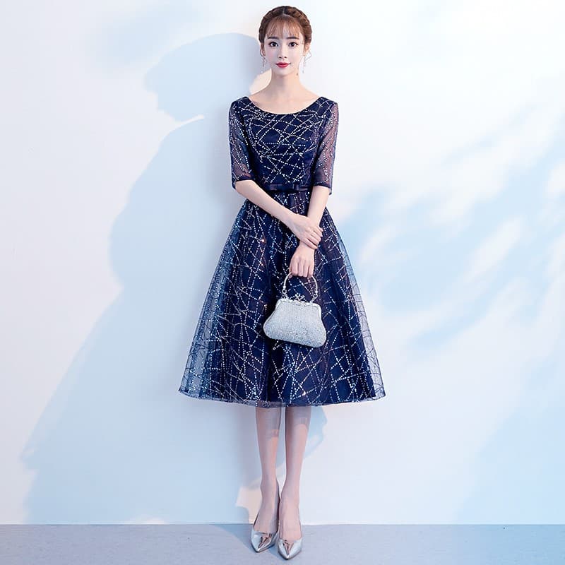 (Wholesale), fashionable elegant evening dress, long starry sky, skirt, new collection, mid-length 3