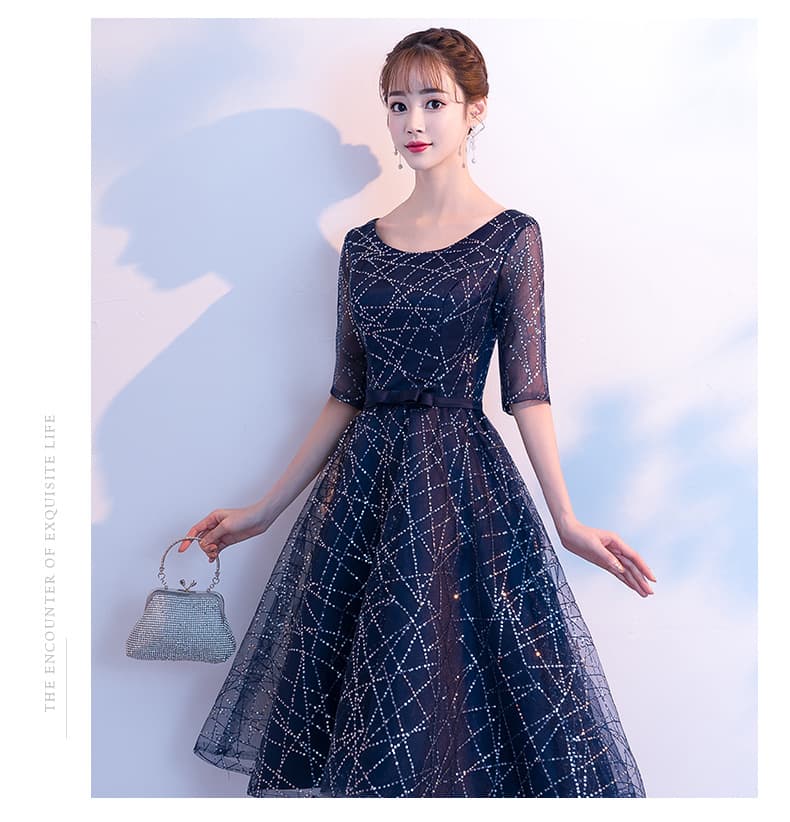 (Wholesale), fashionable elegant evening dress, long starry sky, skirt, new collection, mid-length 4
