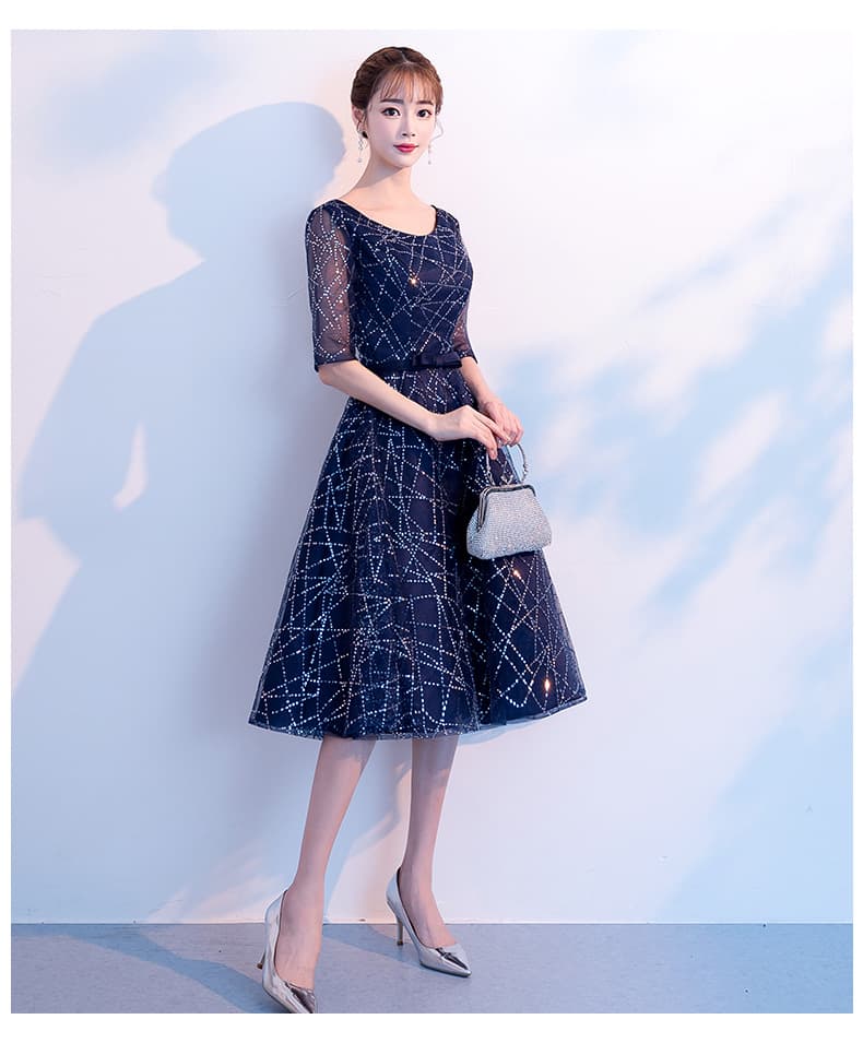 (Wholesale), fashionable elegant evening dress, long starry sky, skirt, new collection, mid-length 1