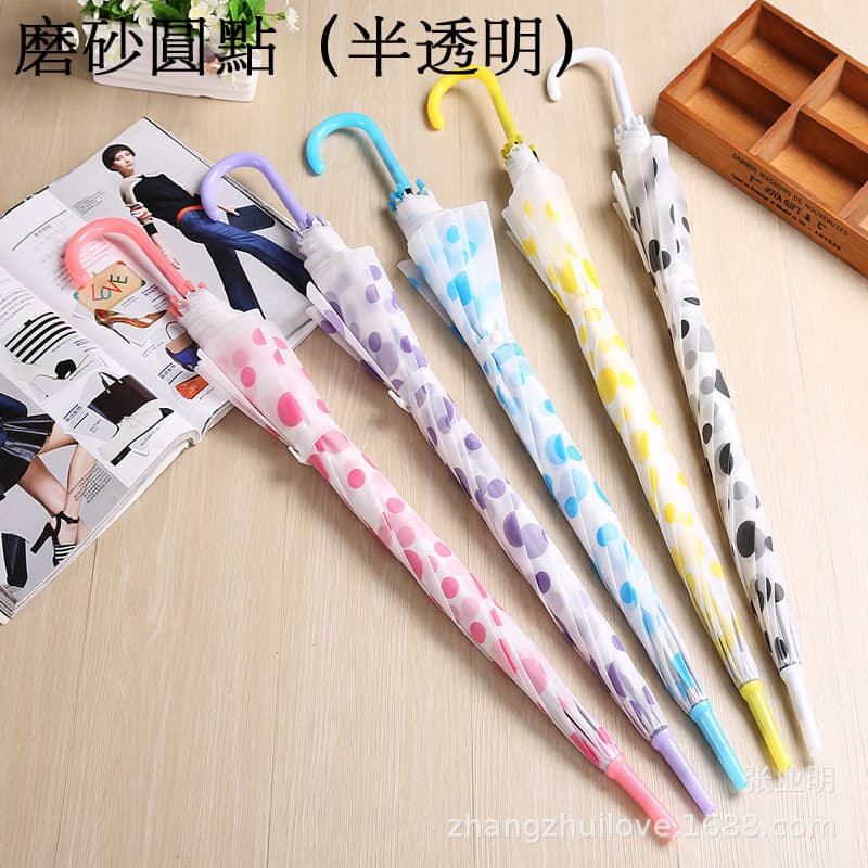 Transparent straight umbrella ins style cartoon printing kawaii street photography umbrella long handle umbrella advertising umbrella printing LOGO 4
