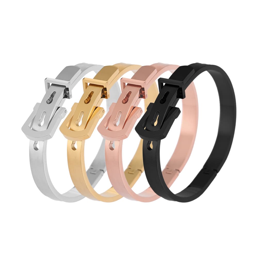 Belt, buckle, multicoloured bracelet stainless steel, Korean style, European style, men's style 1