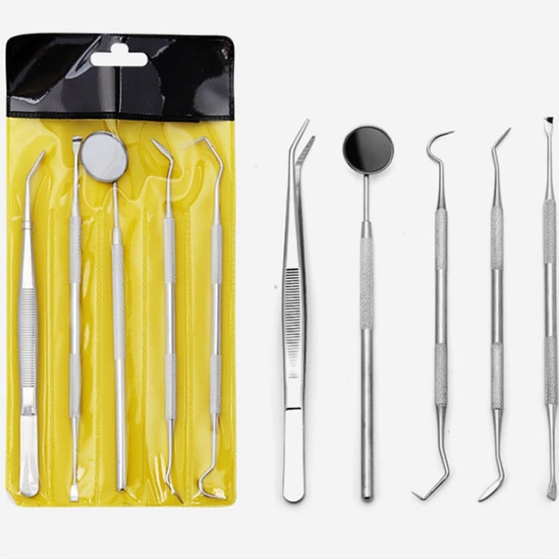 Stainless steel dentist tools Oral cleaning dental stain removal calculus dental endoscope dental cleaning set 4