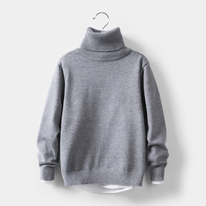 Children's demi-season knitted sweater, base body-friendly shirt for boys, children's clothing, Korean style