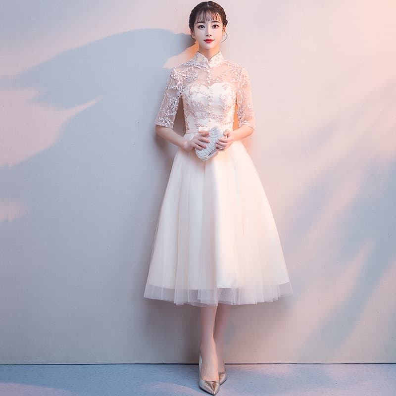 Spring lace long evening dress, 2023, trend of season, mid-length 2