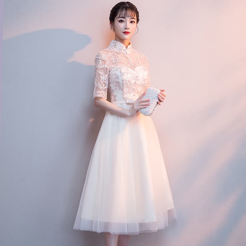 Spring lace long evening dress, 2023, trend of season, mid-length 3