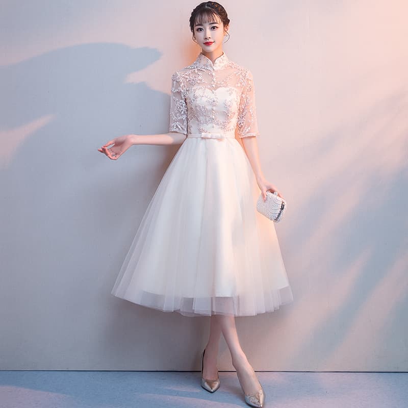 Spring lace long evening dress, 2023, trend of season, mid-length 1