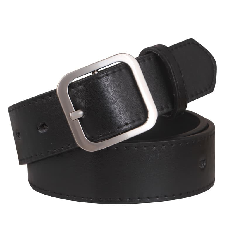 Universal belt, fashionable buckle for students, black trousers for leisure, simple and elegant design, Korean style 5