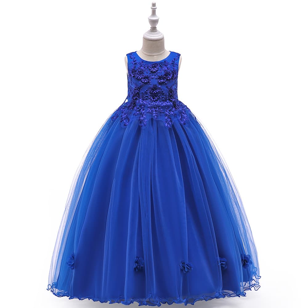 Children's small princess costume, wedding dress, long skirt, girl's skirt, flowered 4