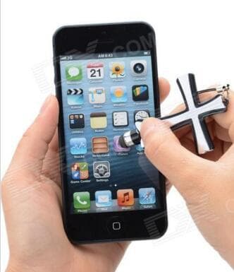 Cross touch screen pen, stylus pen, capacitive pen, spring rope drawing stylus drawing general model 5