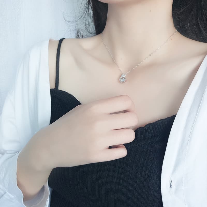 Fashionable agile necklace, elegant pendant, chain for key bag , silver 925 sample 2